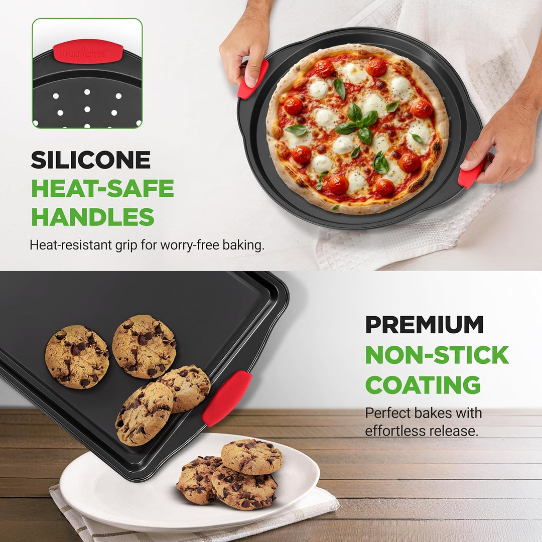 NutriChef NCSBS8S hitzeroten Silikongriffen, ofenfest, Eisen, schwarz 8 Piece Set Schwarz, 8 Piece S