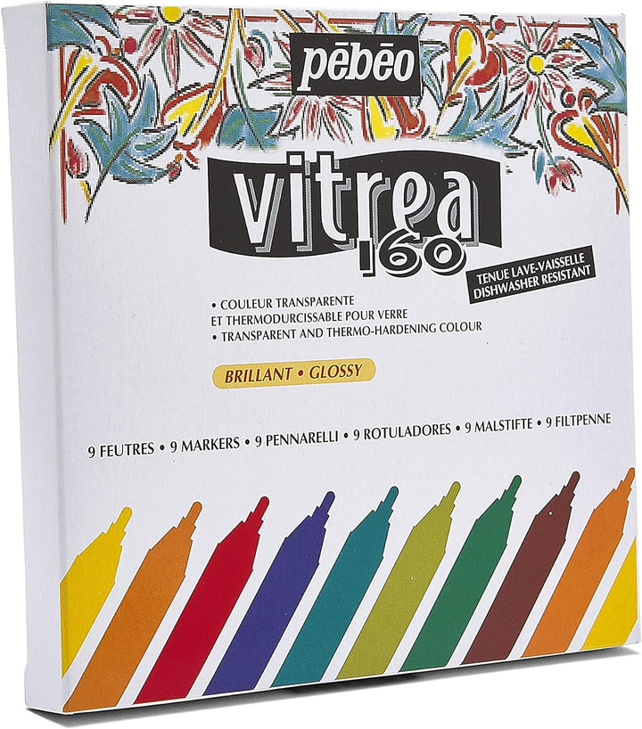 Pebeo Filzstifte-Set Vitrea, glänzend