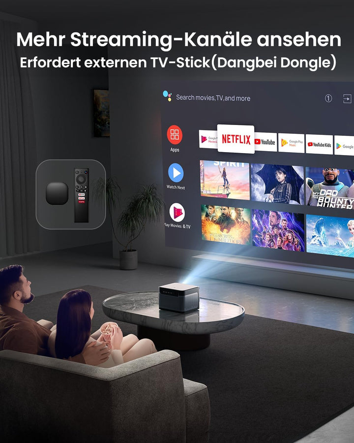 Dangbei Mars Pro 4k Beamer, echte 4K-Auflösung (3840 x 2160P) DLP-Projektor mit Android 4 GB + 128 G