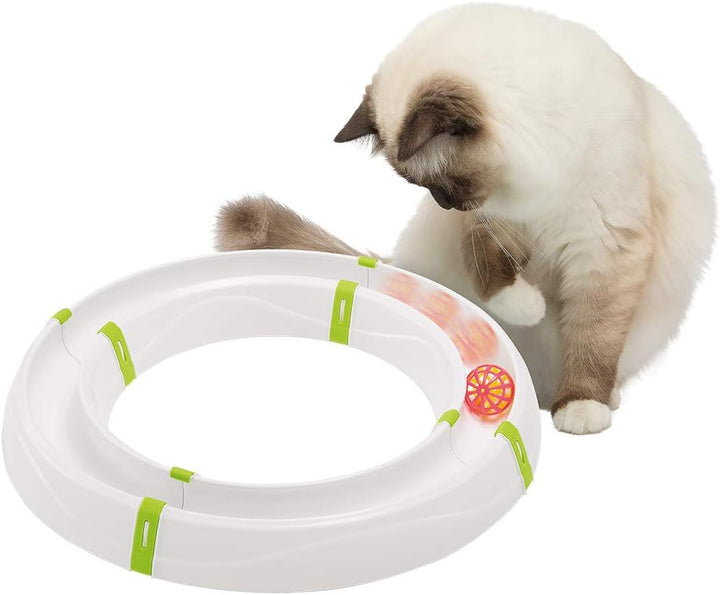 Ferplast Katzenspielzeug MAGIC CIRCLE, Spiel für Katzen Modular Circuit, Farbball Inklusive, Ø 40 x