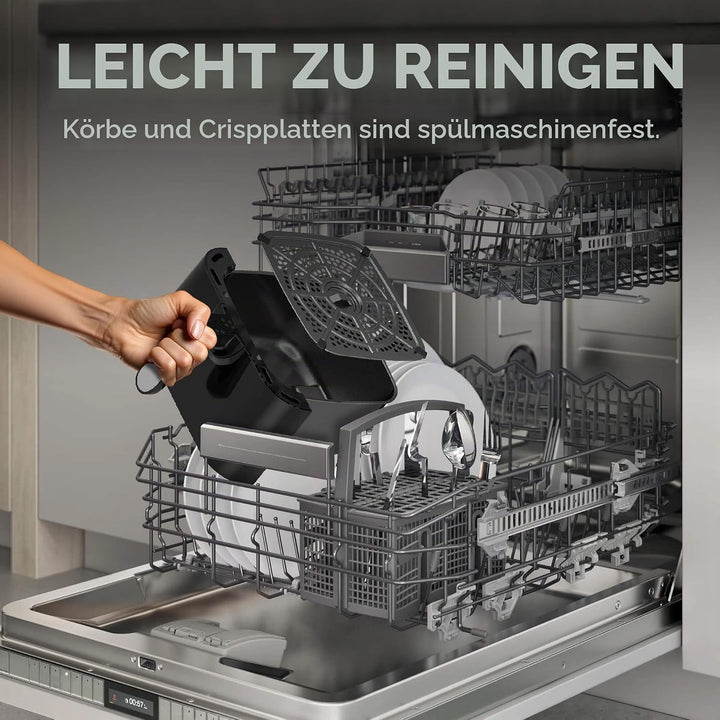 Heissluftfritteuse XL, 5 Liter - AF12 - digitale XL Heissluftfritteuse, 10 Programme, Airfryer, Frit