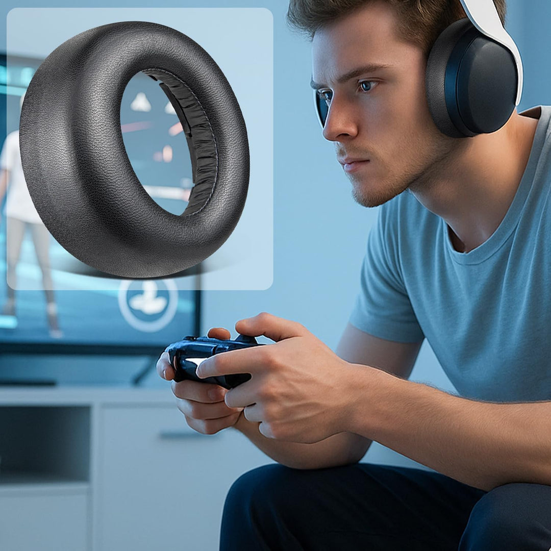 SOULWIT Lammfell Ersatz Ohrpolster für Sony PS 5 Pulse PS5 3D Over-Ear Kopfhörer, Ersatzpolster Pols