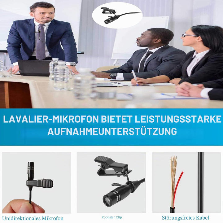 Sujeetec Lavalier Mikrofon Revers Mikrofon für AKG Samson kabellos Bodypack Transmitter Taschensende