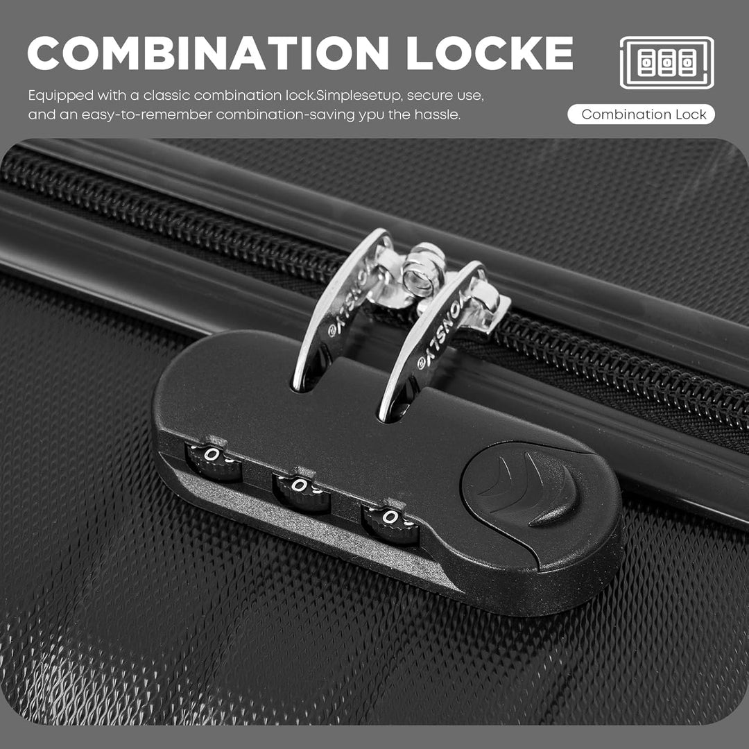 Koffer, Kabinenkoffer, Suitcase Trolley Reisekoffer, Handgepäck, Rollkoffer mit Zahlenschloss, 4 Rol