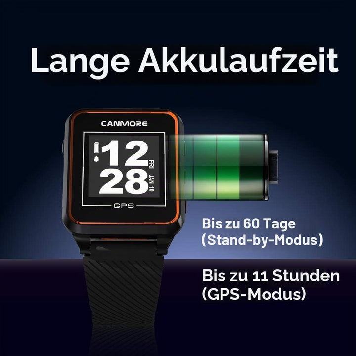 CANMORE TW353 Golf-GPS-Uhr, kontrastreiches LCD-Display, leichtes Golfzubehör, orange, orange