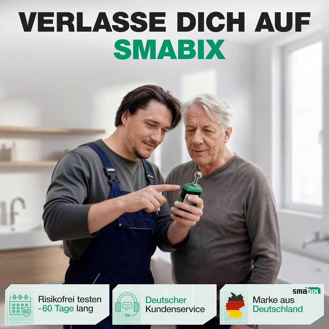 Smabix® Feuchtigkeitsmessgerät Wand, Holz, Gips, Granit, Moisture Meter für Wände Mauerwerk Beton -