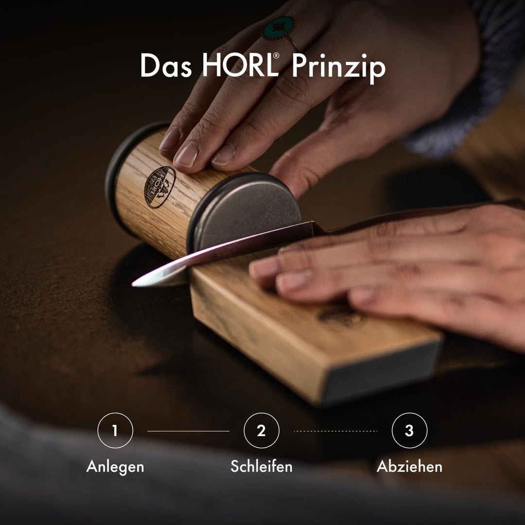 Horl 2 Rollschleifer Eiche & Magnetschleiflehre