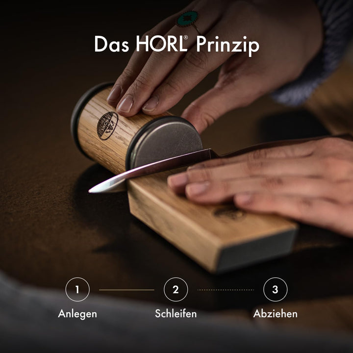 Horl 2 Rollschleifer Eiche & Magnetschleiflehre