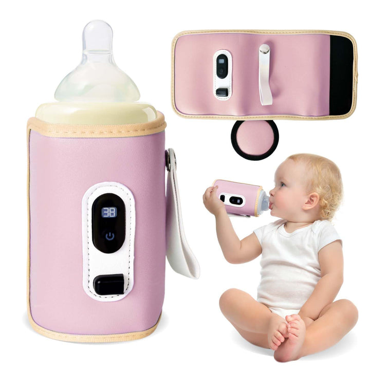 USB Tragbarer Babyflaschenwärmer mit LCD Display, Flaschenwärmer Baby Temperatur, Hält Flüssigkeiten