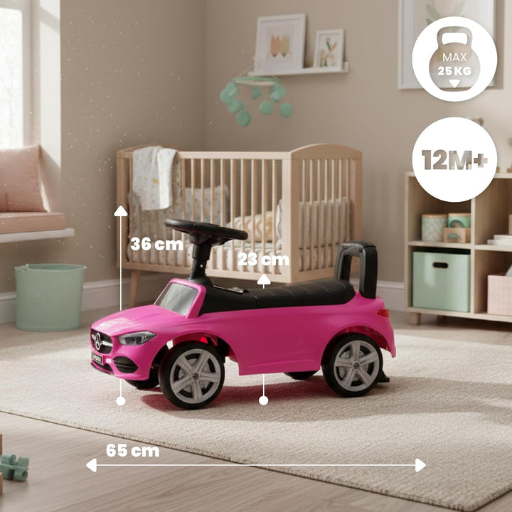 sun baby Rutschauto ab 1 Jahr Mercedes C-Class, Kinderfahrzeug für Jungen und Mädchen mit Audio-Lenk