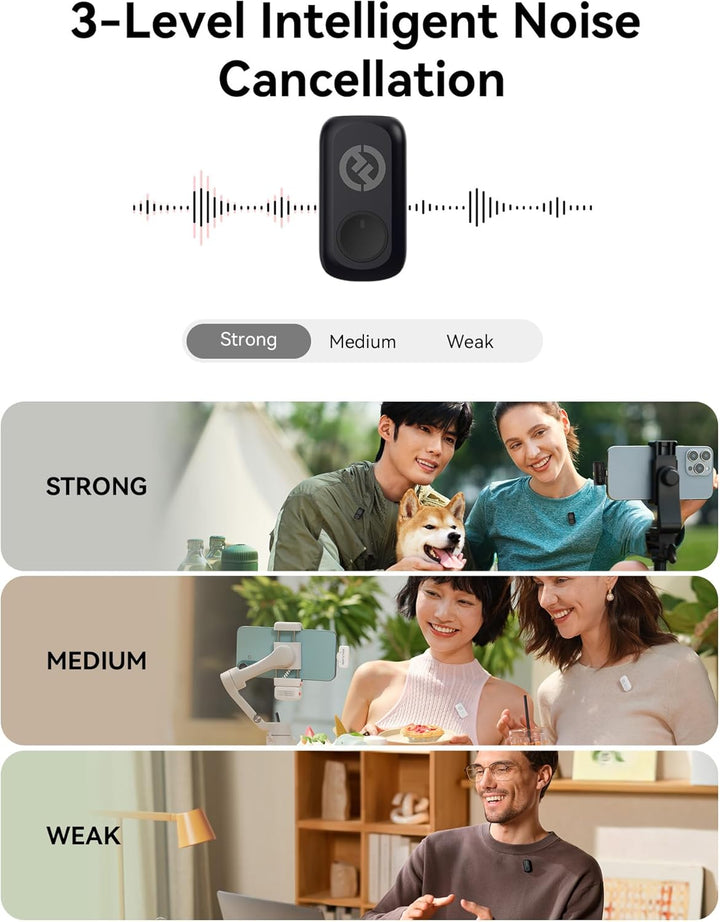 Hollyland Lark A1 Combo (Himmelblau, mit USB-C RX + Lightning RX + Ladecase) Drahtloses Mikrofon