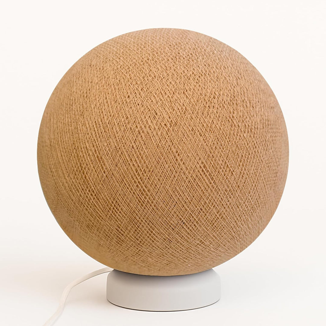 CREATIVECOTTON LED handgearbeitete Stehleuchte mit Lampenschirm aus Baumwolle (Beige, 25 cm) Beige 2