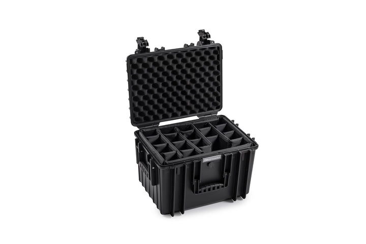 B&W Transportkoffer Outdoor - Typ 5500 Schwarz - mit variabler Facheinteilung - wasserdicht nach IP6