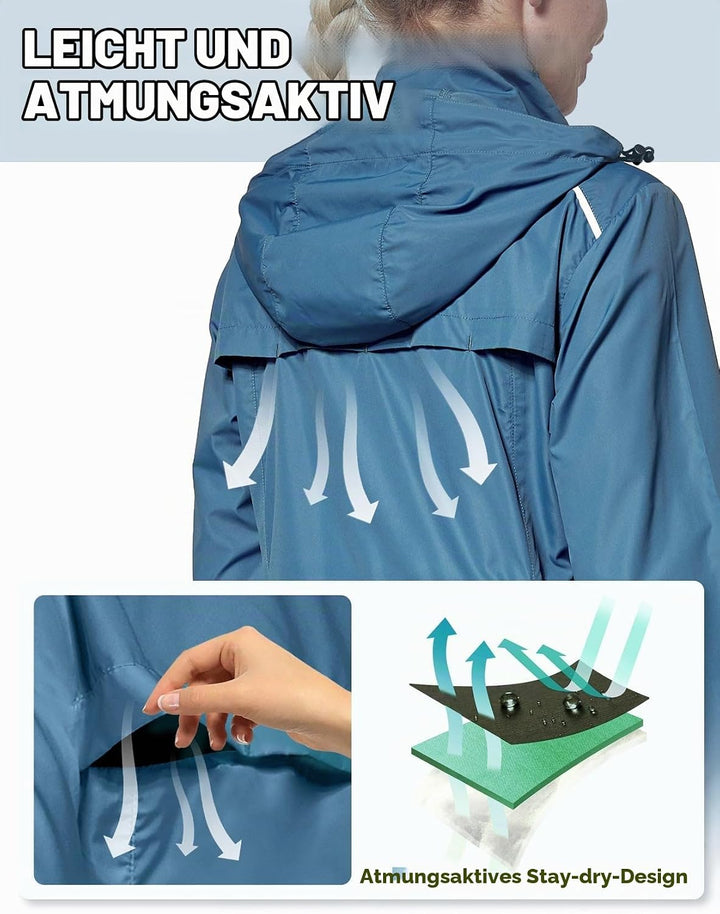 FitsT4 Sports Damen Fahrradjacke Radfahren Laufen Jacken Leichtgewicht Wasserabweisend Windbreaker W