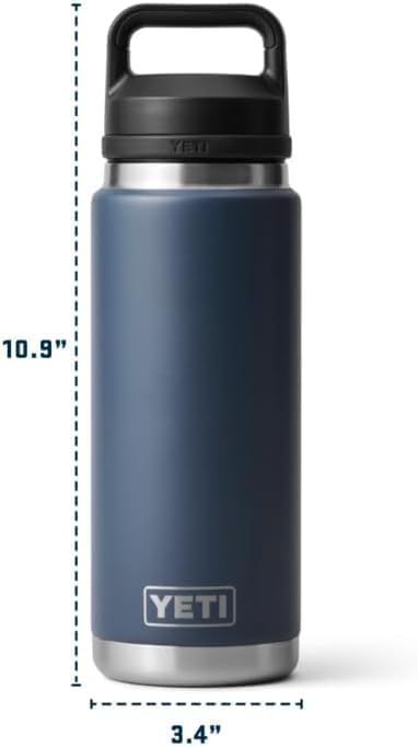 YETI Rambler Vakuumisolierte Edelstahlflasche mit Trinkverschluss, Rettungsrot, 760 ml Rot - Rescue