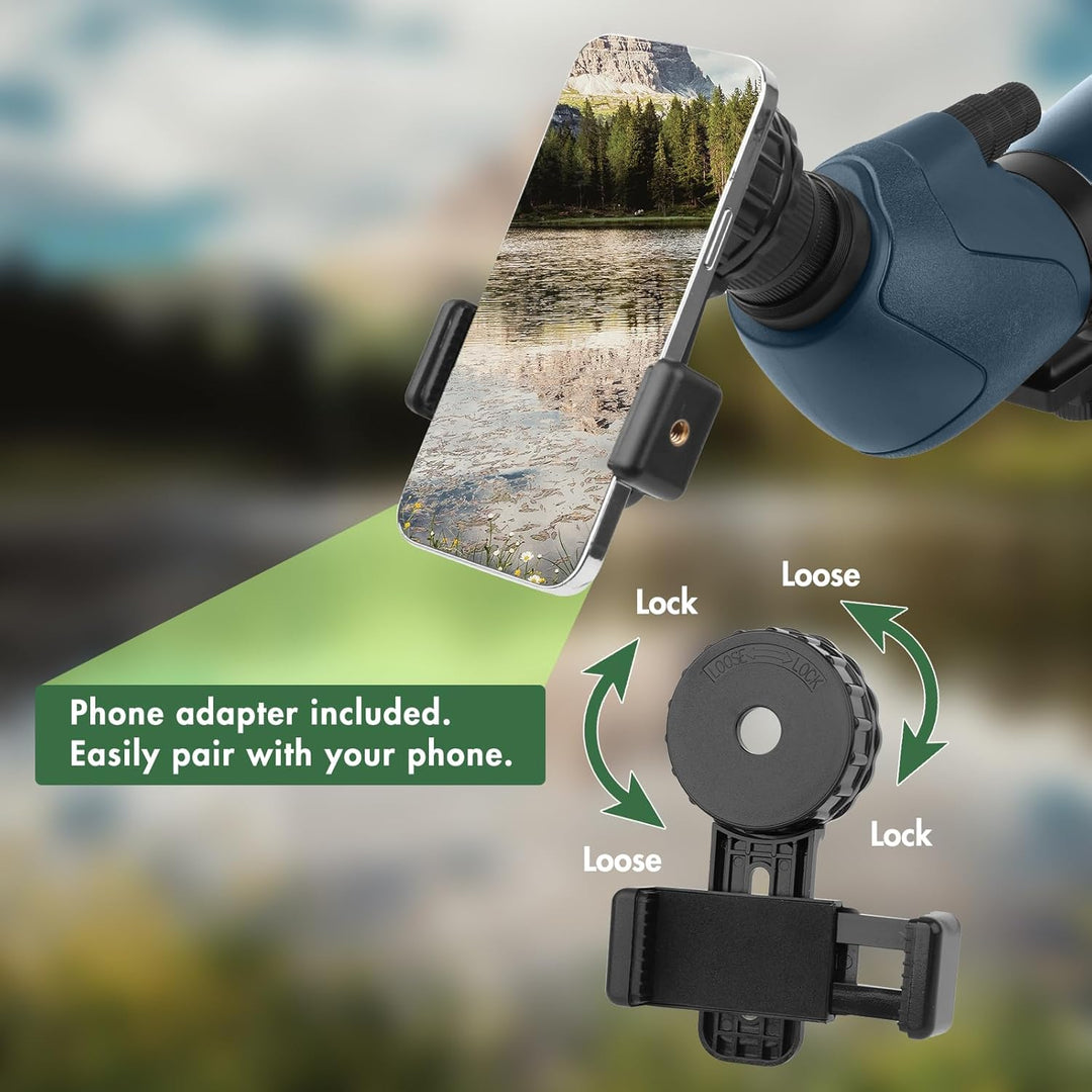 25-75X70 Spektiv für Zielschiessen - HD Spektiv mit Stativ Tragetasche & Smartphone Halterung - BAK4