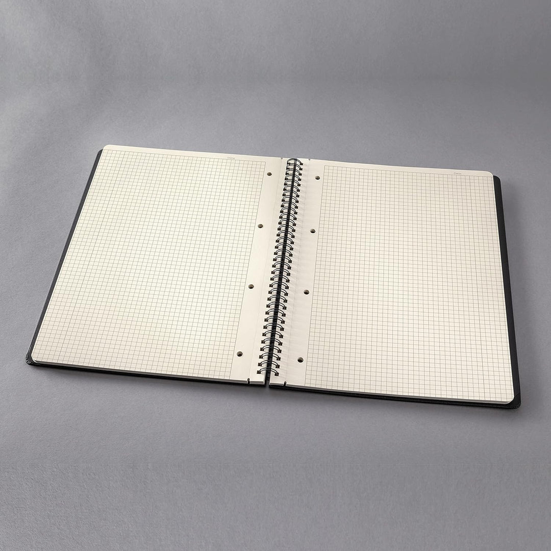 SIGEL CO840/3 Spiralblock A4, kariert, Hardcover, schwarz, 80 Blatt, mit Register, 3er Pack, Concept