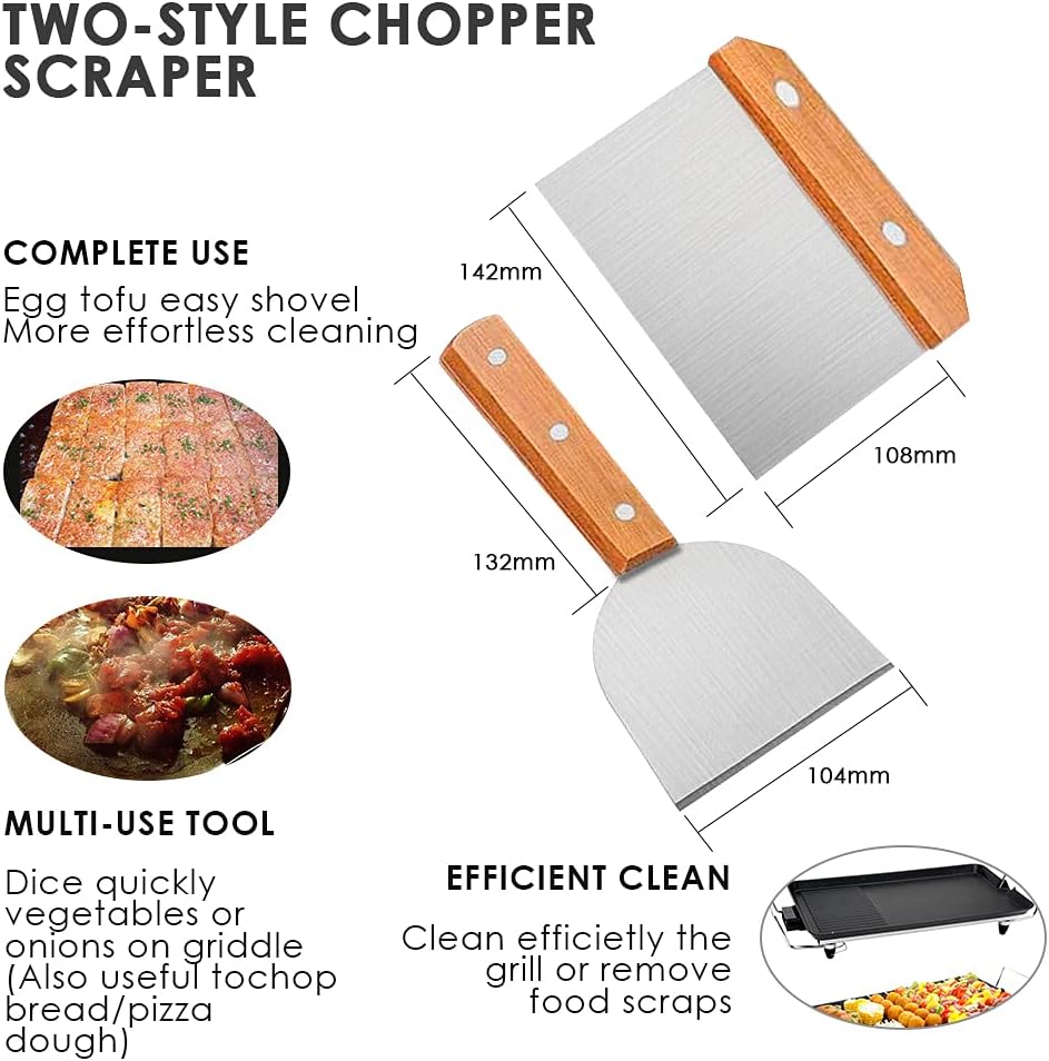 Home Safety Grillbesteck Set - 8-TLG Grillspachtel Set Werkzeugset, Profi BBQ Zubehör Grillwender au