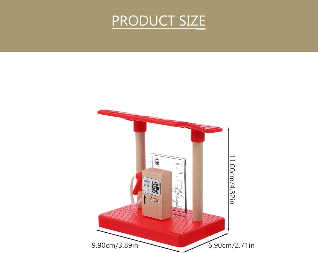 HEMOTON Holzeisenbahn Zubehör Bahnhof Mit Mini Tankstelle 11X9.9X6.9Cm Kompatibel Für Kinder Ab 3 Ja