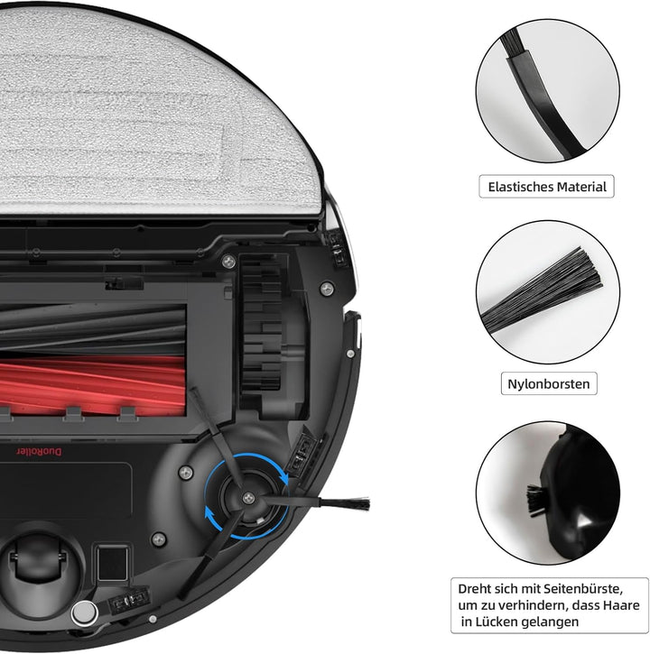 17 Stück Zubehör für Roborock S8 Pro Ultra Saugroboter mit 2 Hauptbürste 4 Wischtücher 4 Filter 6 Se