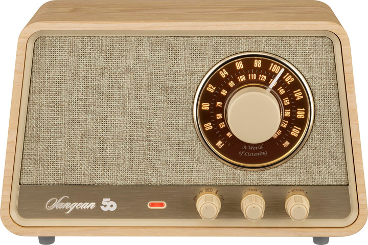 SANGEAN WR-101 Premium Retro-Radio mit FM/AM, Bluetooth, AUX, bleuchteter und dimmbarer Frequenz-Anz