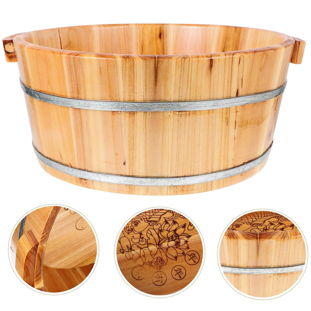 YARNOW Fussbadewanne Aus Holz Fussbadewanne Runder Fussbadeeimer 1pc, 1pc