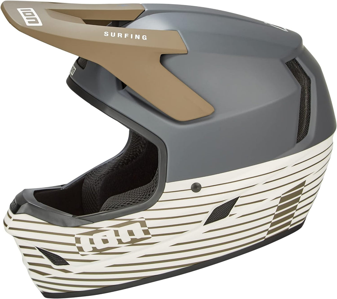 Ion Scrub Amp DH Fahrrad Helm grau/weiss/grün 2024 Grau M (56-58cm), Grau M (56-58cm)