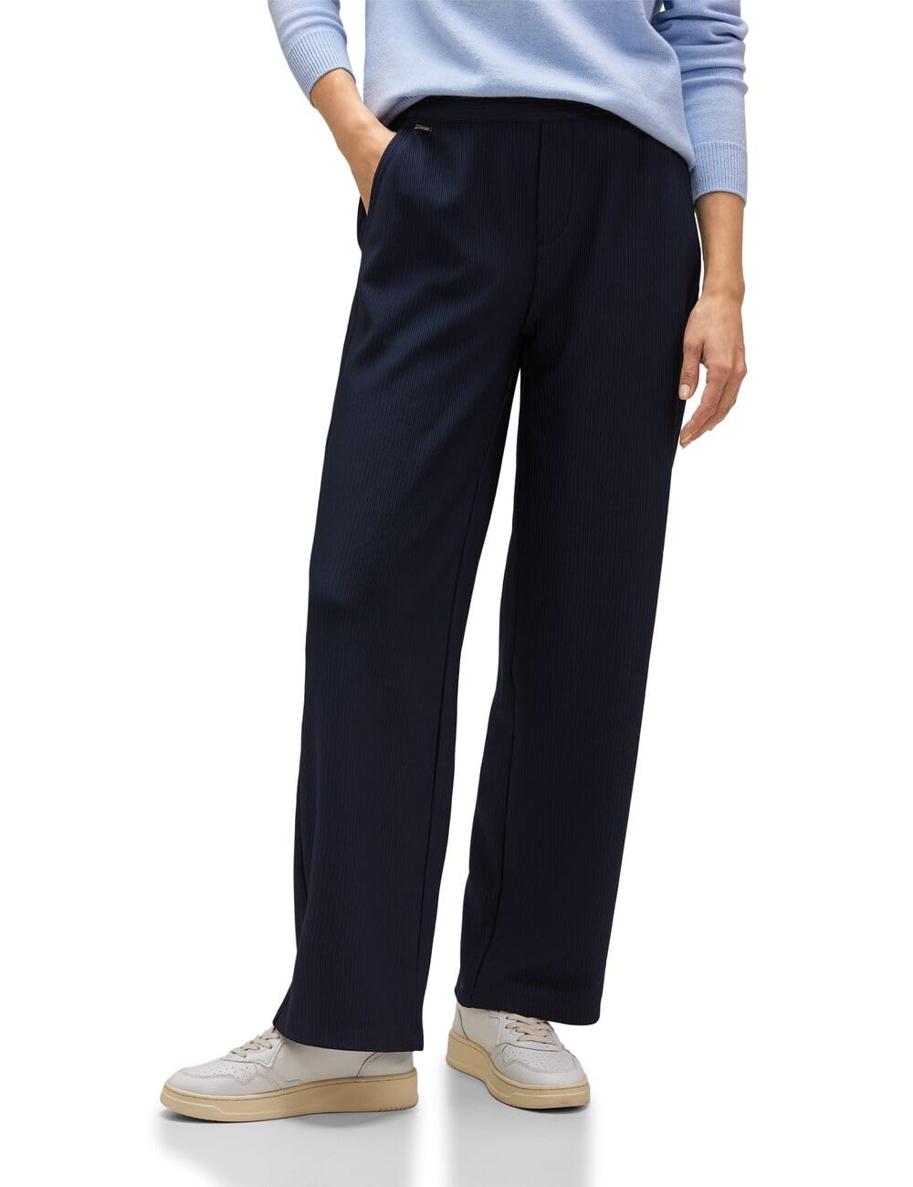 Street One Damen Hose Straight und High 40W / 30L Deep Blue, 40W / 30L Deep Blue