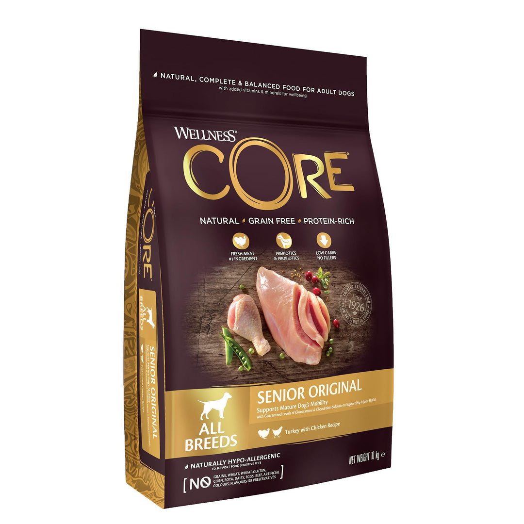 Wellness CORE Senior Original, Hundefutter trocken für alternde Hunde ab 7 Jahren, getreidefrei, mit