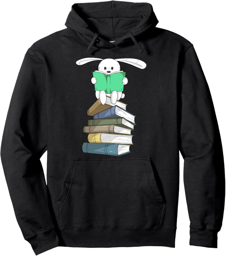 Kaninchen auf Bücher Süsses Häschen Lesen Liebesgeschenk Pullover Hoodie