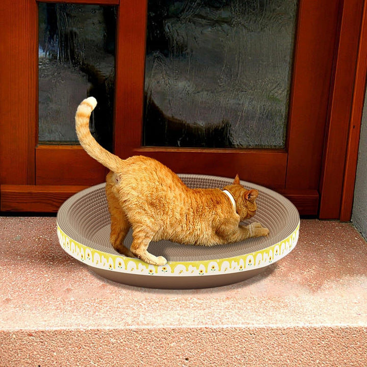 Katzenkratzbett - Pad Bowl Katze Karton Bett Kratzmatte - Dickes, kratzfestes Katzenbett aus Pappe,