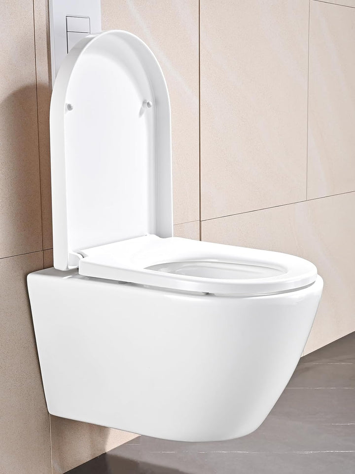 Toilettendeckel mit Absenkautomatik D-Form [LANG],YEAUPE PRO WC Sitz mit Puller Lid, Toilettensitz m