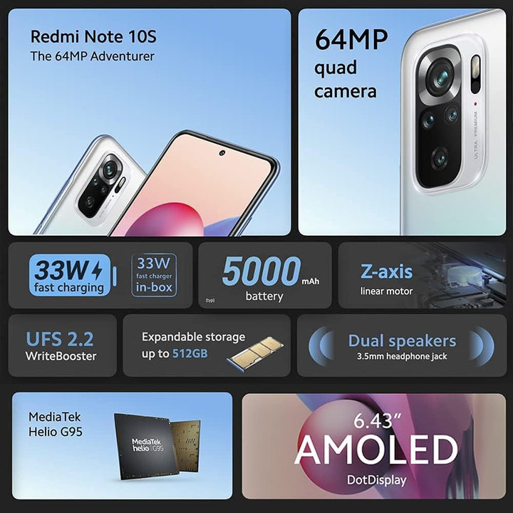 Xiaomi Redmi Note 10S Ocean Blue 128GB Dual SIM, blau 128GB Blau, 128GB Blau