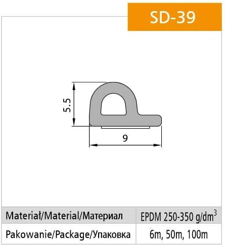 KOTARBAU Dichtungsband Für Türen Fenster P 9 x 5,5mm 50m Weiss Türdichtung Dichtungsstreifen Fenster
