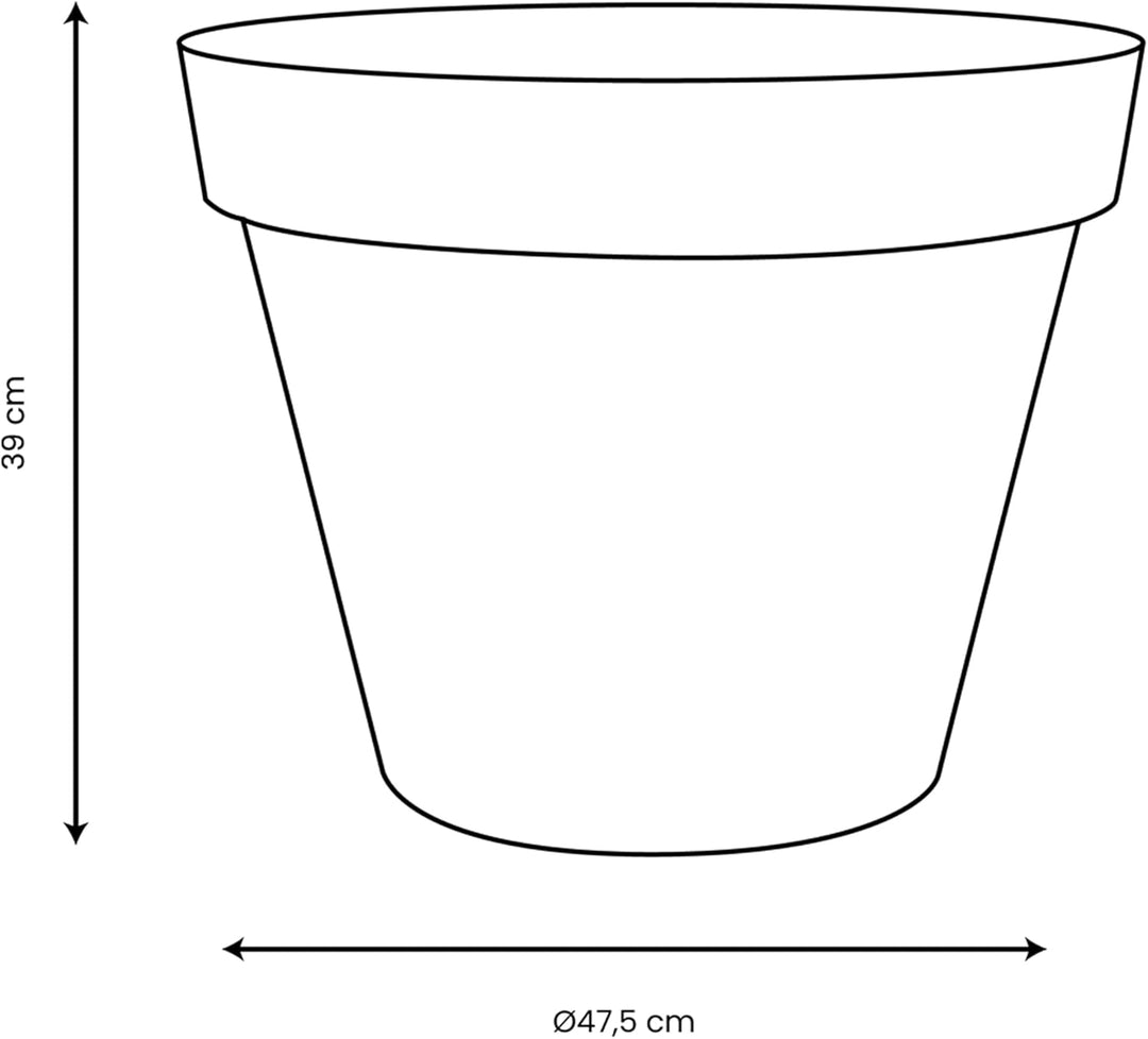EDA PLASTIQUES ? Blumentopf Kunststoff 76L strahlenden Farben Zen D 60 cm x h 47 cm Anthrazit, Anthr