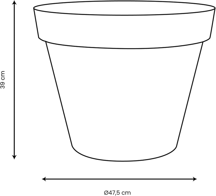 EDA - Blumentopf, rund, Toskana, Ø 48 cm, Volumen 43 l, Ø 47,5 x H 39 cm, Anthrazitgrau Anthrazit Ø