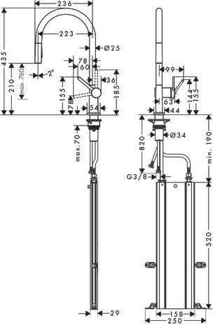hansgrohe Küchenarmatur Talis M54 (Wasserhahn Küche mit Schlauchbox, 360° schwenkbar, ausziehbare Br
