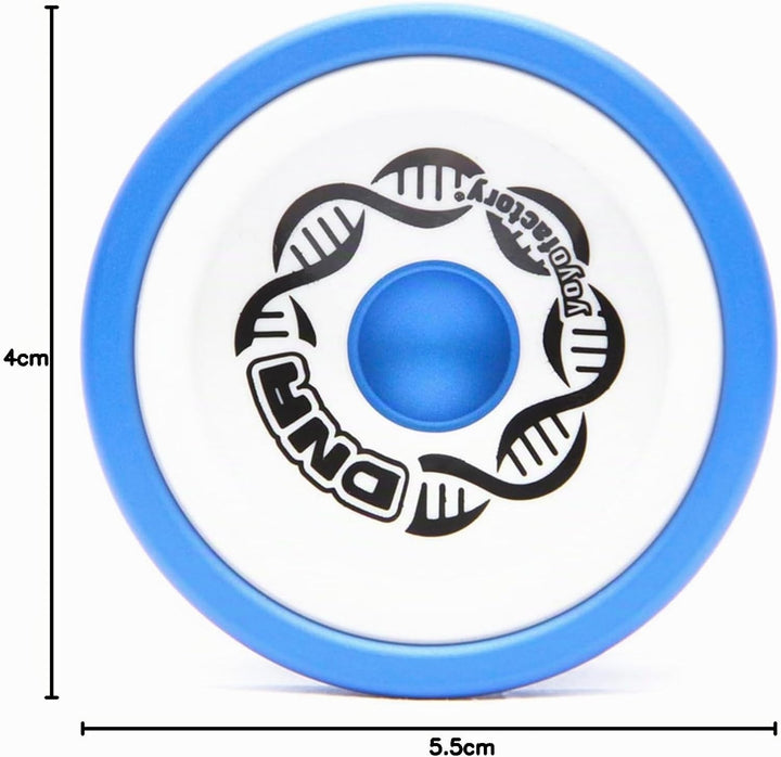 YoyoFactory DNA Yo-Yo - Blau Weiss (Metall Yoyo, Schnur, Kugellager &amp; Anleitung enthalten), Blau Wei