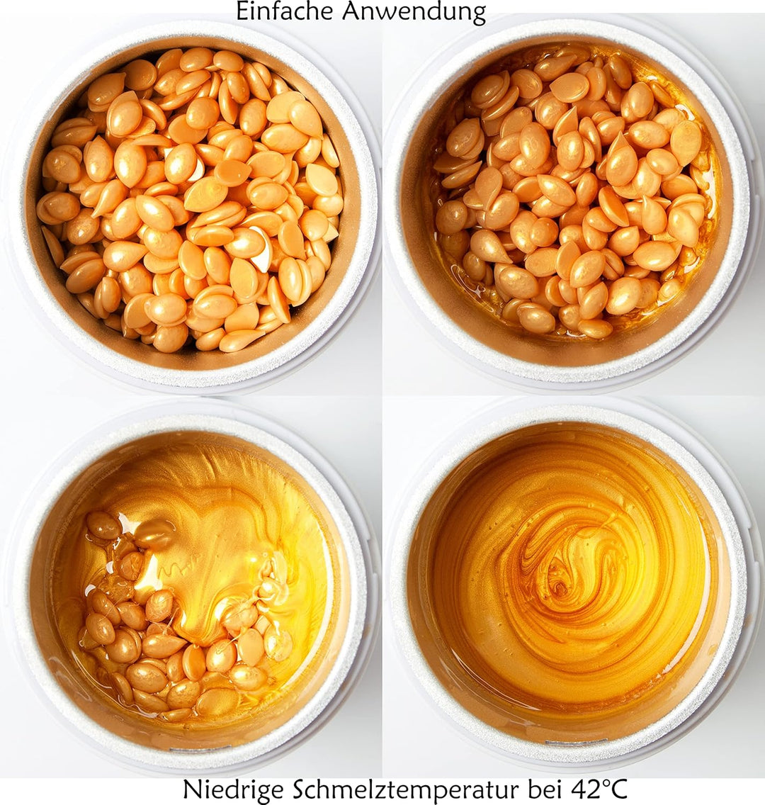 Dermawax 1 kg Gold Waxing Perlen- Professionelle Heisswachs Wachsperlen zur Haarentfernung- Anwendun