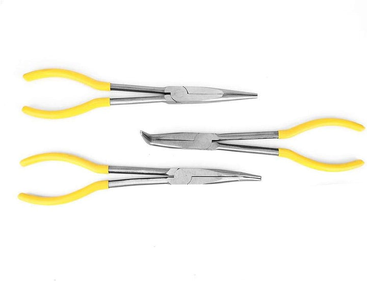 3pcs lange Spitzzange Kohlenstoffstahl, Zangen, Clip-Werkzeuge Spitzzange Extra lange Zangen mit geb