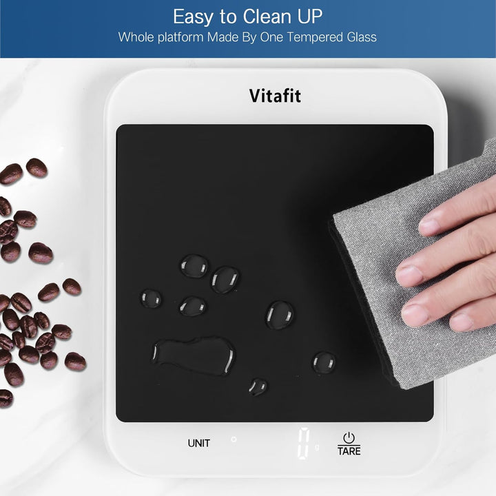 Vitafit 15kg Digitale Küchenwaage, Multifunktions-Lebensmittelwaage, Digitalwaage mit LED-Display, G