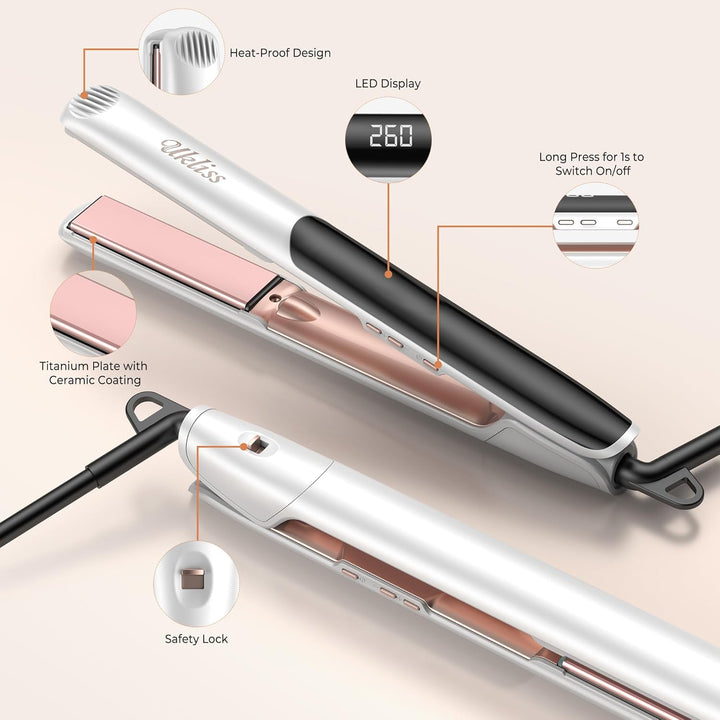 UKLISS Glätteisen Profi, 2 in 1 Haarglätter mit Keramik- & Ionen-Technologie | 30 Sek. Schnellaufhei