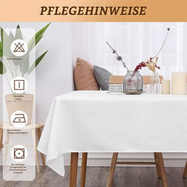 6 Stück weisse Tischdecken für 2,4 m grosse rechteckige Tische, 150×320cm rechteckige Tischdecke, kn