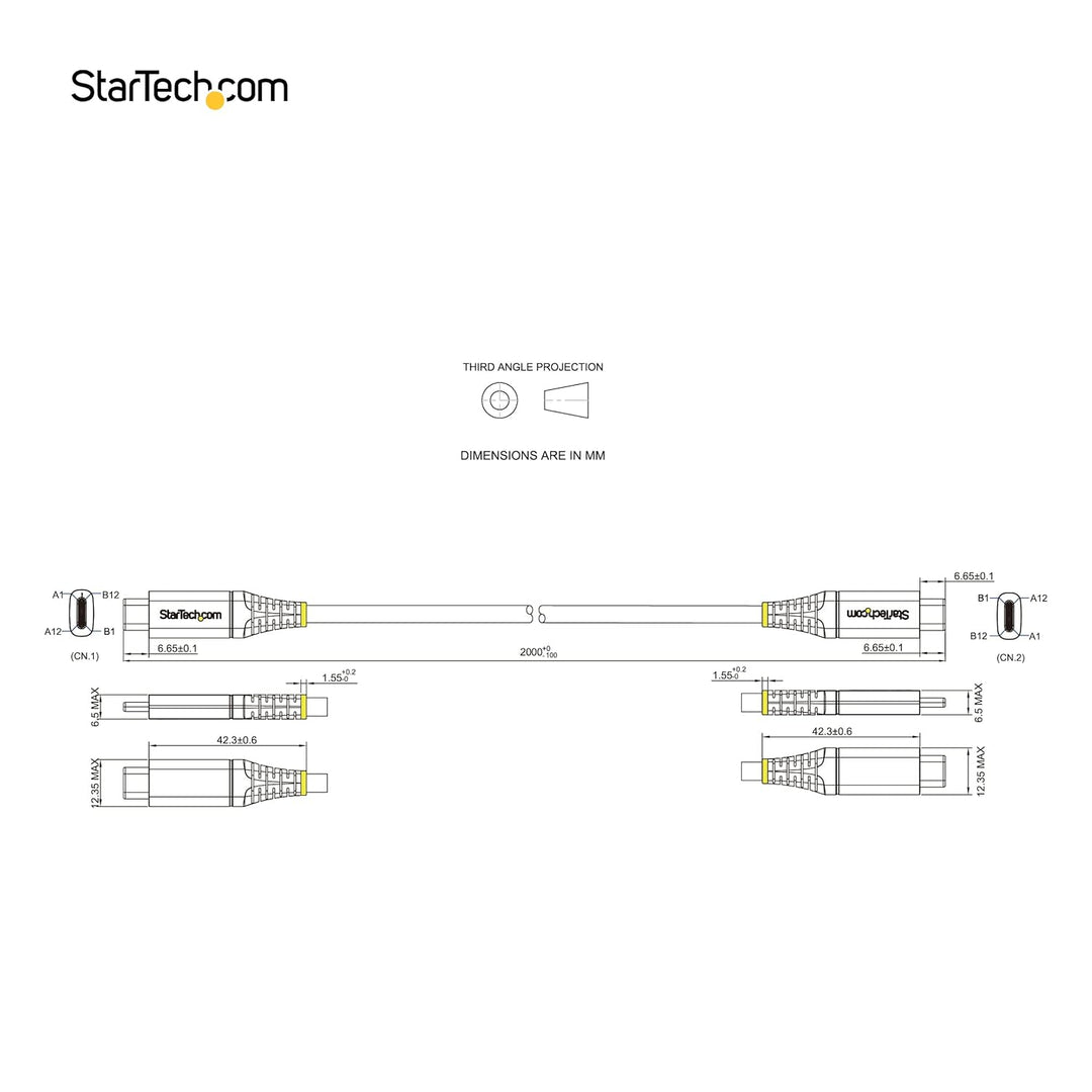 StarTech.com 2m USB-C Kabel 5Gbit/s - Hochwertiges USB-C Kabel - USB 3.2 Gen 1 Typ-C Kabel - 100W (5