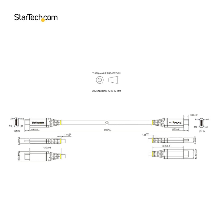 StarTech.com 2m USB-C Kabel 5Gbit/s - Hochwertiges USB-C Kabel - USB 3.2 Gen 1 Typ-C Kabel - 100W (5
