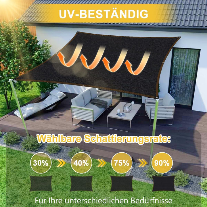 2x6M Sonnenschutz Netz Schattierungsnetz mit Ösen, 90% Sonnenschutz Leicht und Haltbarkeit Gewächsha