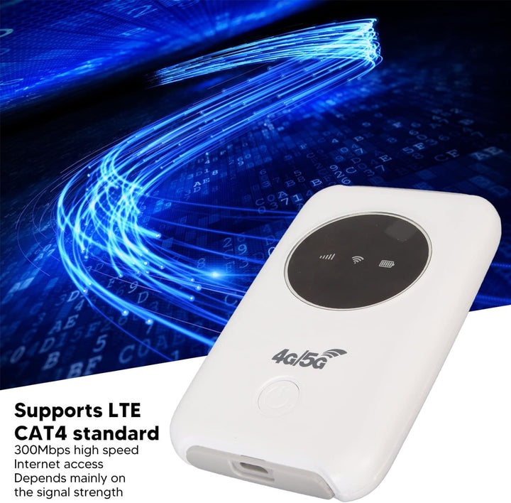 ciciglow Mobiler WLAN-Hotspot, Tragbarer USB-4G-LTE-entsperrter 5G-WLAN-Router 300 Mbit/s mit SIM-Ka