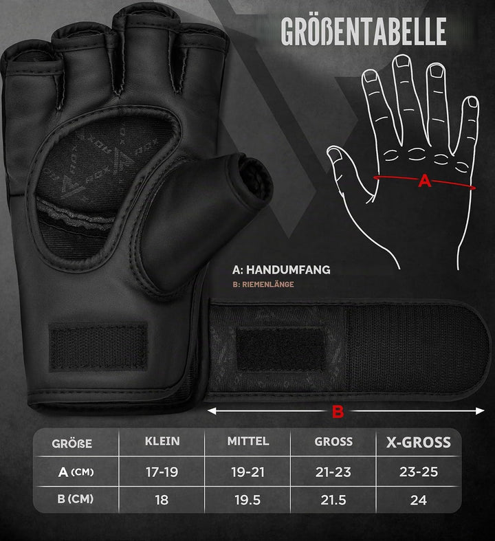 RDX Profi MMA Handschuhe Grappling Sparring Training, Maya Hide Leder, Kickboxen Kampfsport Gepolste
