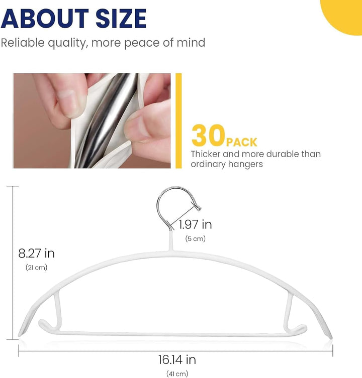 Jiang&amp;Rong 30 Stück 40,6 cm Rutschfeste Kleiderbügel,Robuste Platzsparend