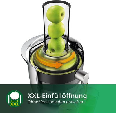 Philips Entsafter – 1100W, 2L, NutriU-Rezepte-App, XXL-Einfüllöffnung, QuickClean